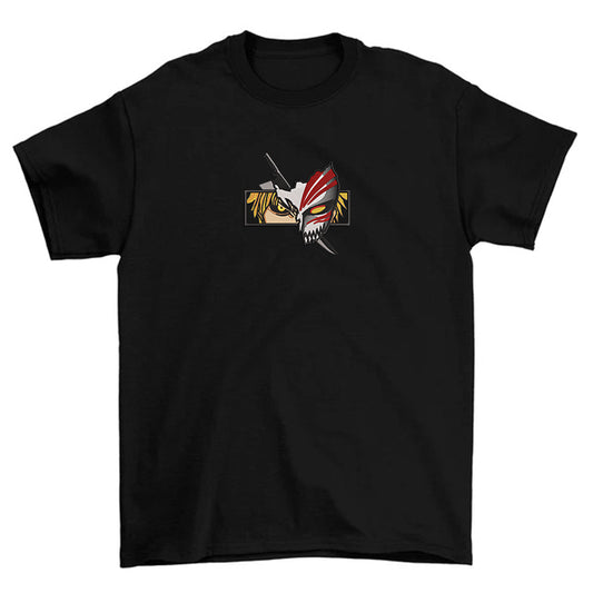 KAEL - Kurosaki Ichigo Hollow Mask Oversize Tshirt Yeniden Yapılandırılmış Nakış