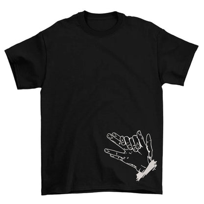 KAEL - Megumi Hand Sign Oversize Tshirt Yeniden Yapılandırılmış Nakış