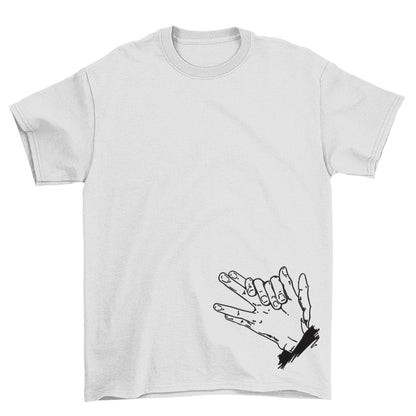 KAEL - Megumi Hand Sign Oversize Tshirt Yeniden Yapılandırılmış Nakış