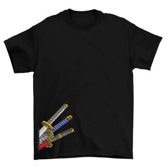 KAEL - Roronoa Zoro Kılıçları Oversize Tshirt Yeniden Yapılandırılmış Nakış
