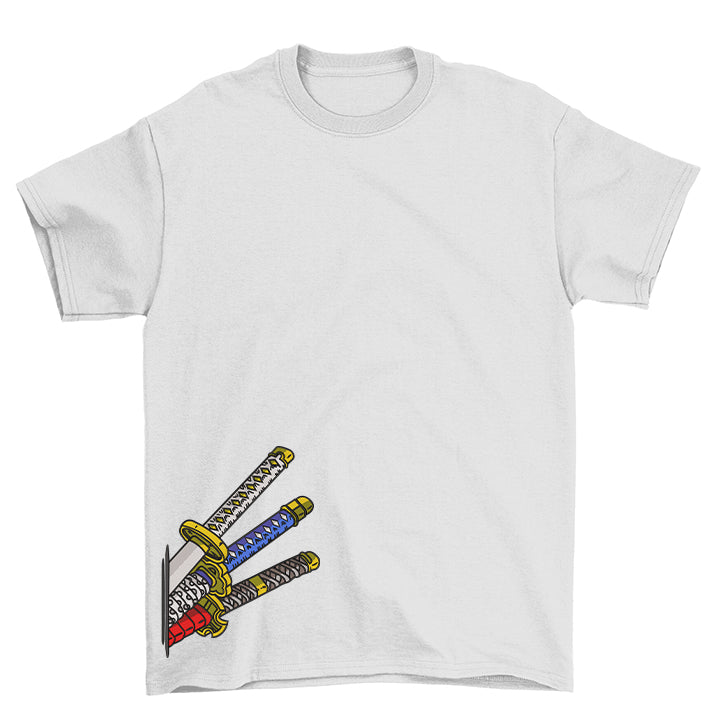 KAEL - Roronoa Zoro Kılıçları Oversize Tshirt Yeniden Yapılandırılmış Nakış